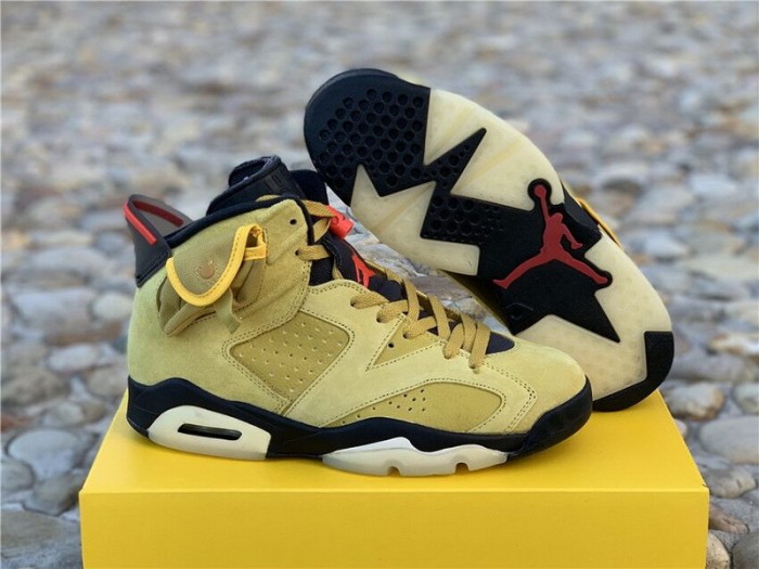 Authentic Travis Scott x Air Jordan 6 Wheat Yellow