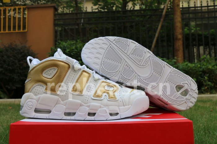 Authentic Nike Air More Uptempo White Gold