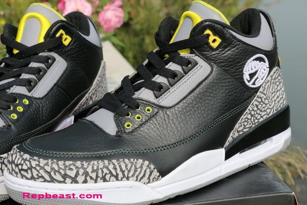 Authentic Air Jordan 3 Oregon Ducks Black
