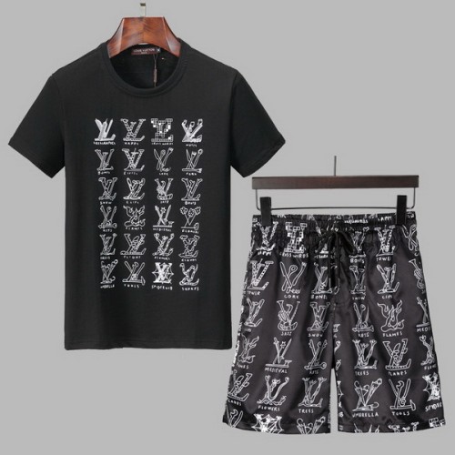LV short sleeve men suit-077(M-XXXL)