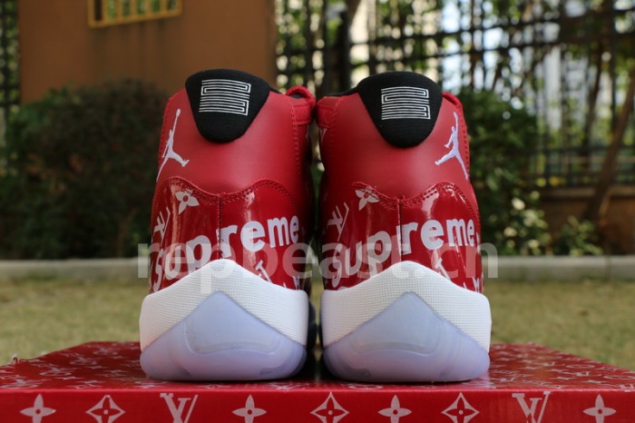 Authentic Air Jordan 11 Gym Red X supreme x Louis Vuitton