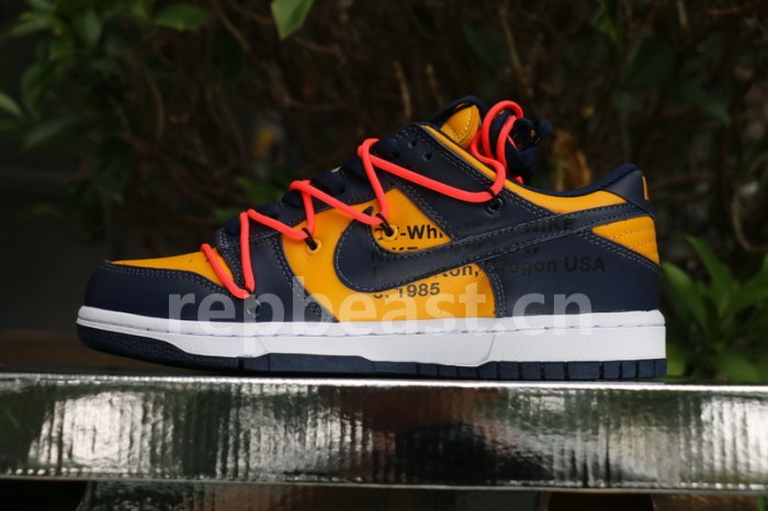 Authentic OFF-WHITE x Nike Dunk Low “University Gold”