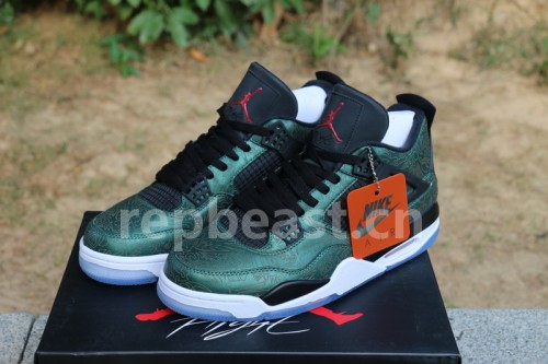 Authentic Air Jordan 4 Green Laser