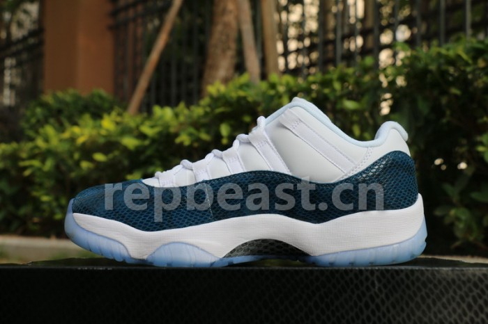 Authentic Air Jordan 11 Low “Navy Blue Snakeskin”