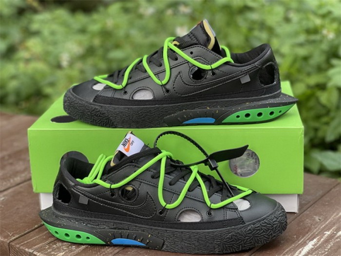 Authentic Off-White x Nike Blazer Low Black Green