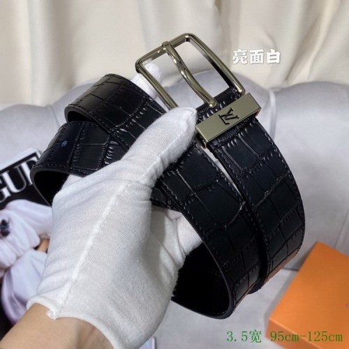 Super Perfect Quality LV Belts(100% Genuine Leather Steel Buckle)-2725