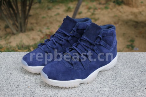 Authentic Air Jordan XI Navy Blue Suede