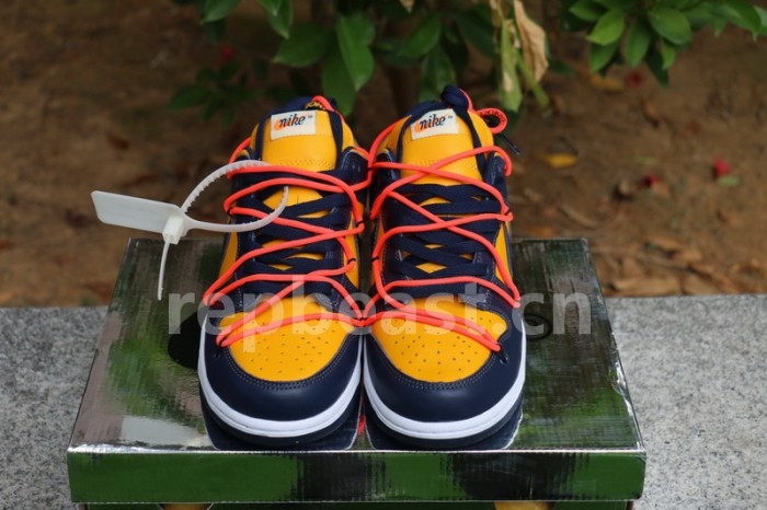Authentic OFF-WHITE x Nike Dunk Low “University Gold”