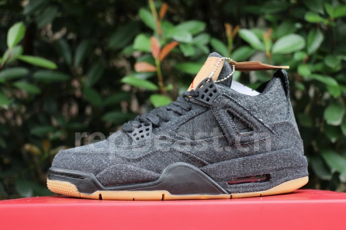 Authentic Levi’s x Air Jordan 4 Black