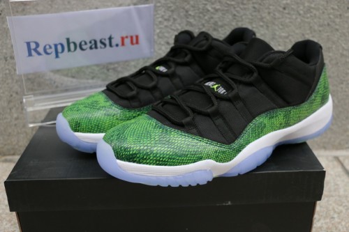 Authentic Air Jordan 11 Low “Green Snakeskin”Shoes