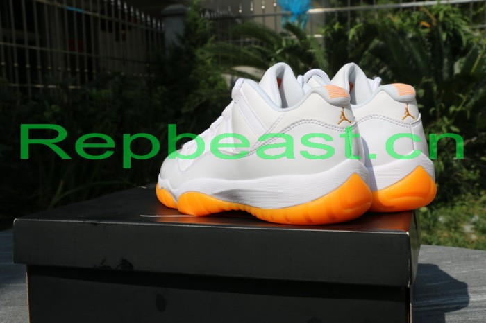 Authentic Air Jordan 11 Low White / Citrus 2015