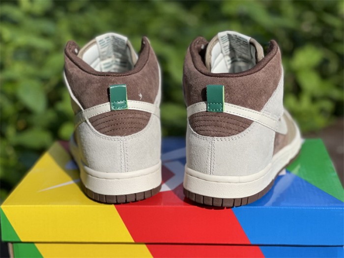 Authentic  Nike Dunk High Light Chocolate