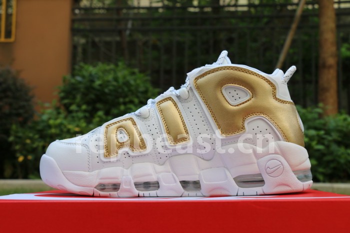 Authentic Nike Air More Uptempo White Gold