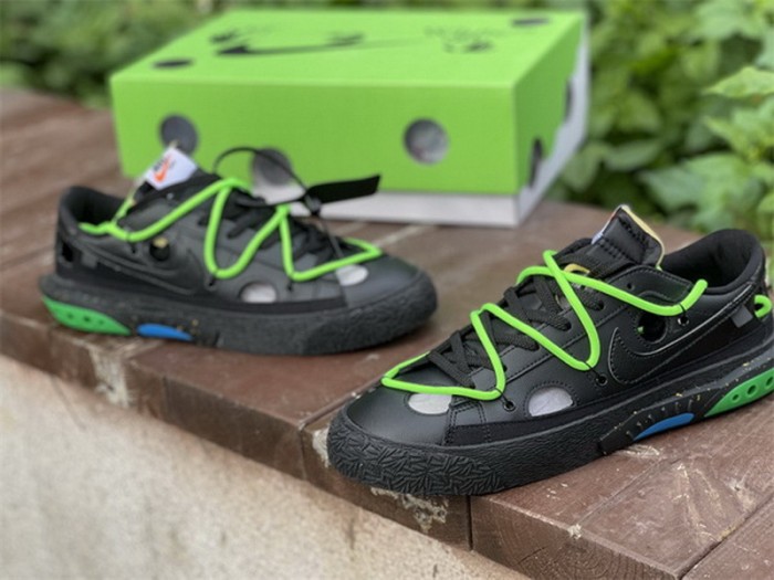 Authentic Off-White x Nike Blazer Low Black Green