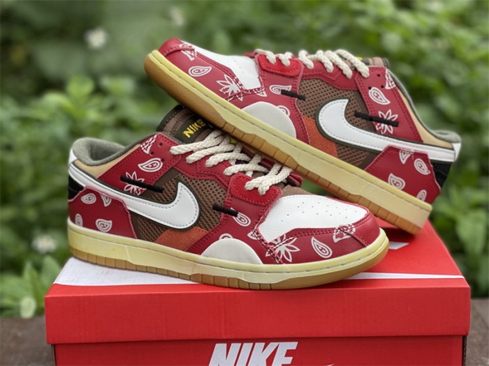 Authentic Nike Dunk Scrap Low Red