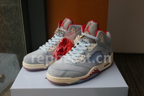 Authentic Trophy Room x Air Jordan 5 “Ice Blue”