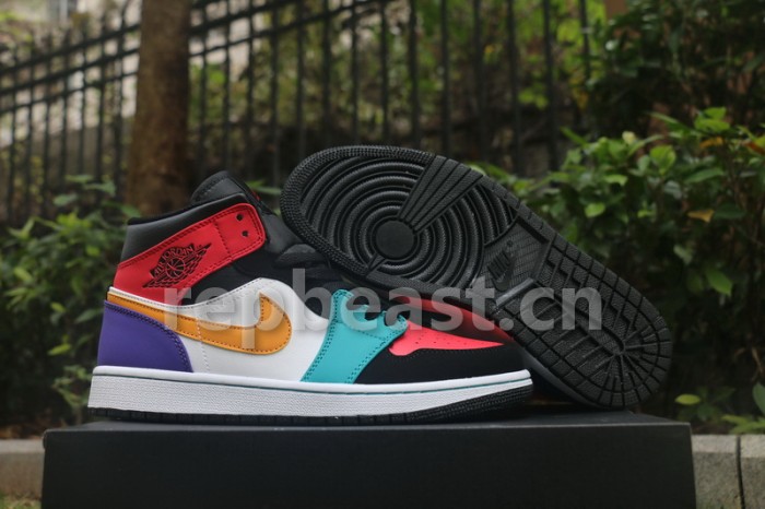 Authentic Air Jordan 1 Mid  Multicolor 