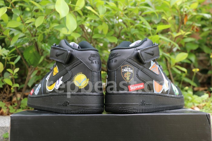 Authentic Supreme x NBA x Nike Air Force 1 Mid Black