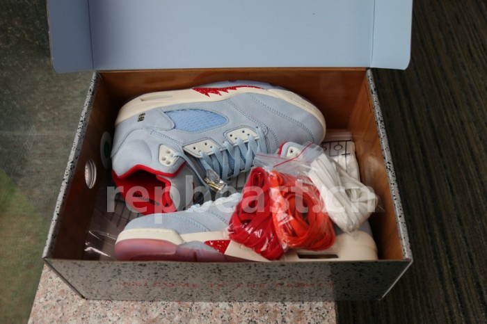 Authentic Trophy Room x Air Jordan 5 “Ice Blue”
