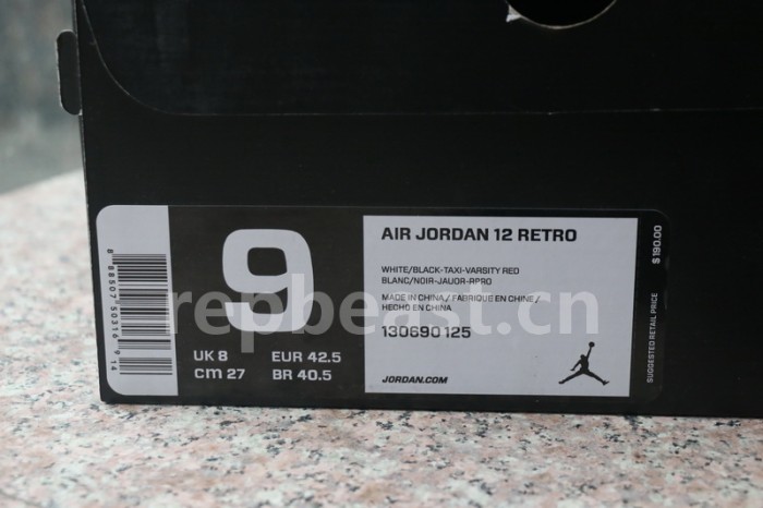 Authentic Air Jordan 12 Taxi 2018