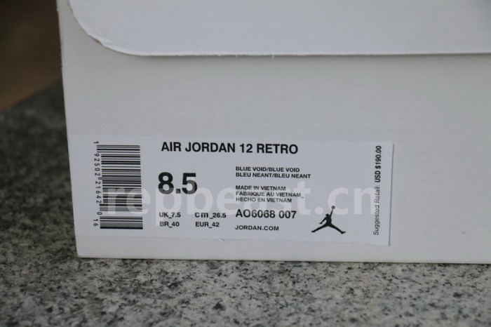 Authentic Air Jordan 12  Midnight Black