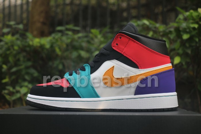Authentic Air Jordan 1 Mid  Multicolor 