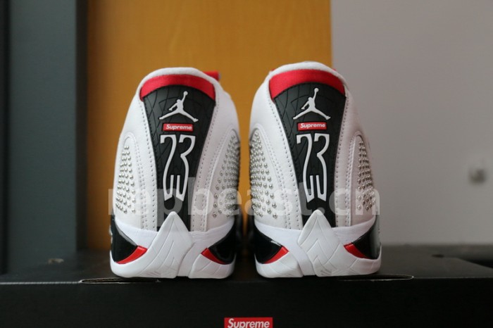 Authentic Supreme x Air Jordan 14 White