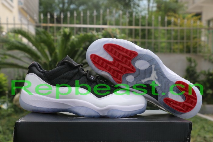 Authentic Air Jordan 11 Low White/Black-True Red