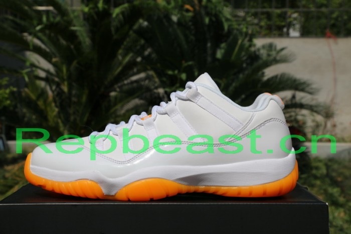 Authentic Air Jordan 11 Low White / Citrus 2015