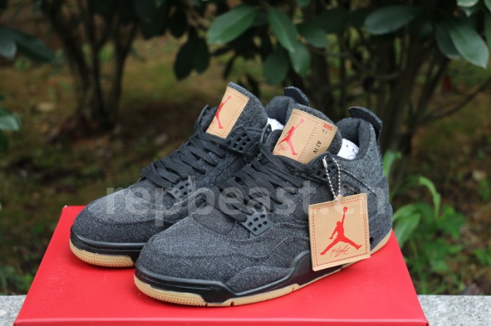 Authentic Levi’s x Air Jordan 4 Black