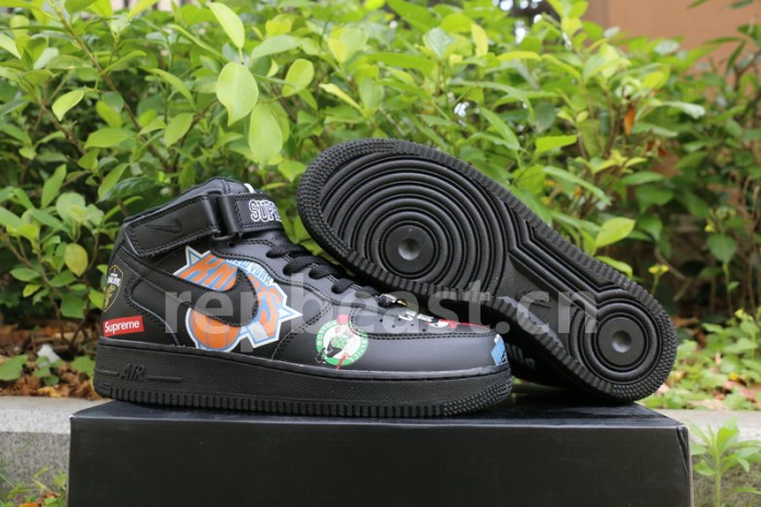 Authentic Supreme x NBA x Nike Air Force 1 Mid Black