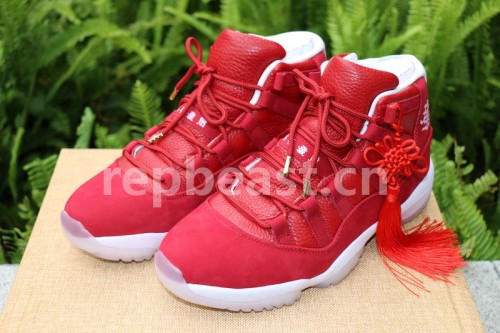 Authentic Air Jordan 11 Chinese New Year Red Custom Made