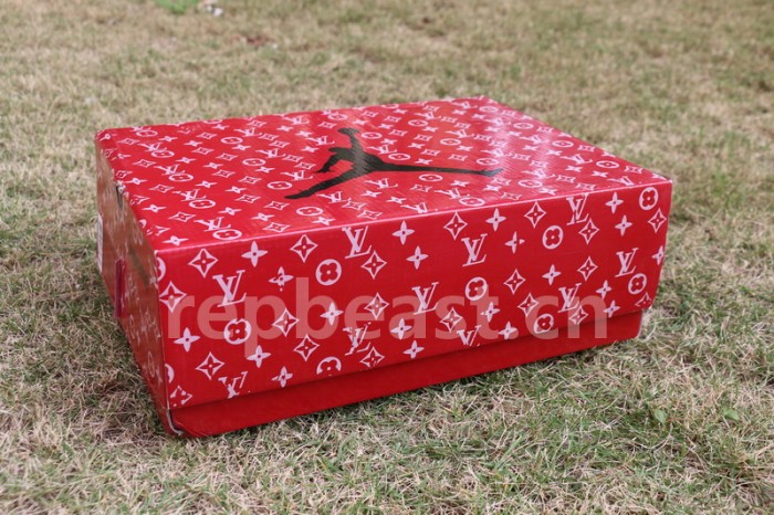 Authentic Air Jordan 11 Gym Red X supreme x Louis Vuitton