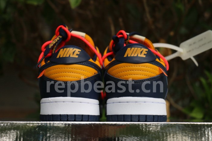 Authentic OFF-WHITE x Nike Dunk Low “University Gold”