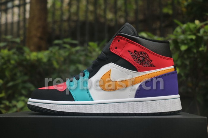Authentic Air Jordan 1 Mid  Multicolor 