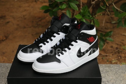 Authentic Air Jordan 1 Mid “Reverse Black Toe”