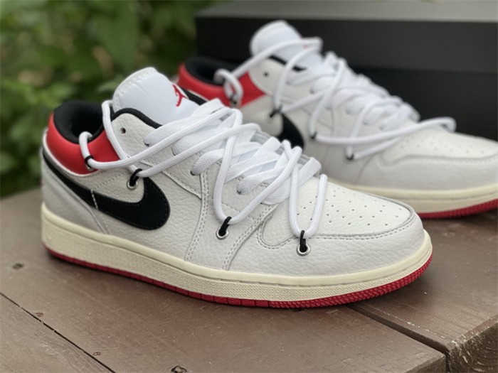 Authentic Air Jordan 1 Low White Red