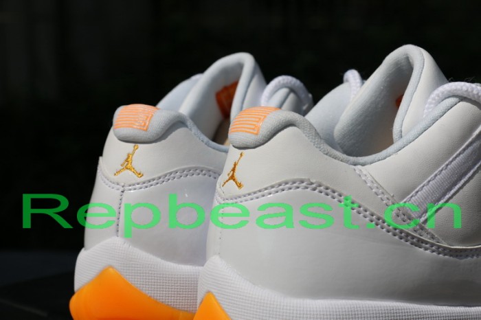 Authentic Air Jordan 11 Low White / Citrus 2015