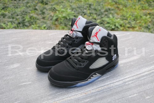 Authentic Air Jordan 5 Black/Metallic Silver