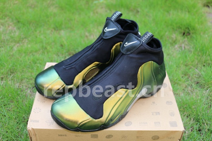 Authentic Nike Air Flightposite Retro Metallic Gold