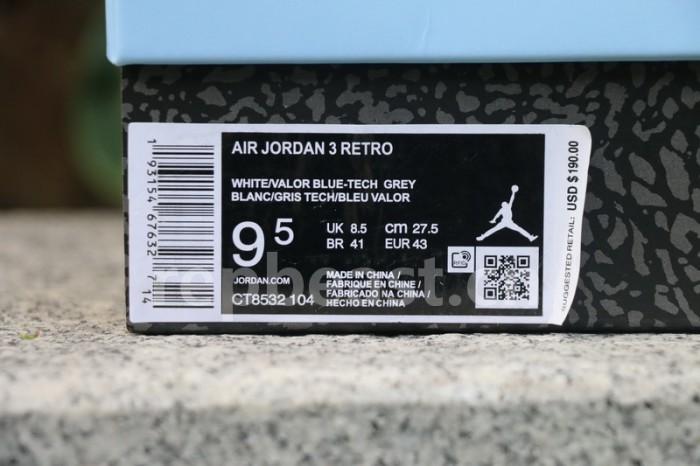 Authentic Air Jordan 3 “UNC” 2020