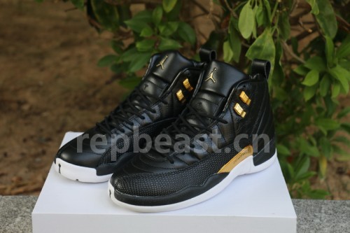 Authentic Air Jordan 12  Midnight Black
