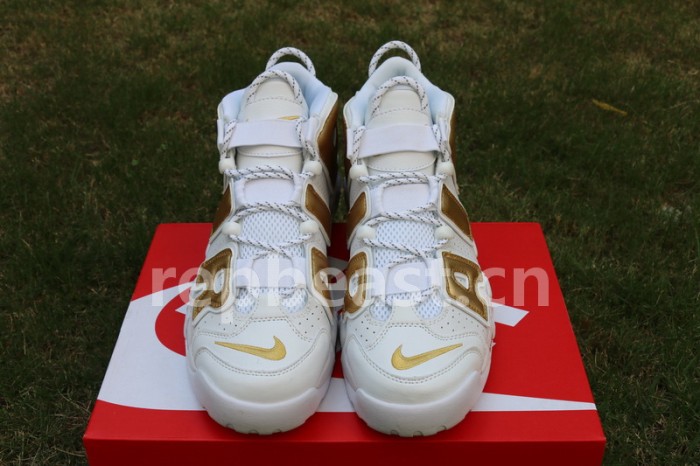 Authentic Nike Air More Uptempo White Gold