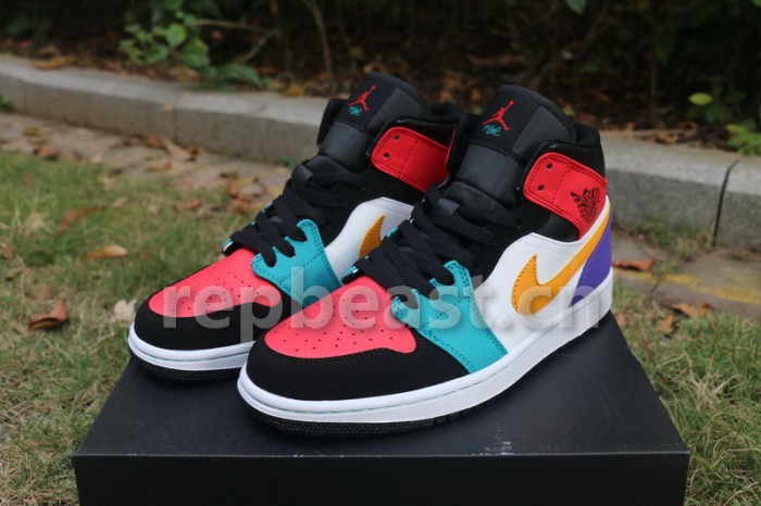 Authentic Air Jordan 1 Mid  Multicolor 