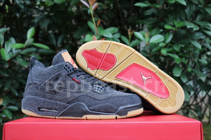 Authentic Levi’s x Air Jordan 4 Black