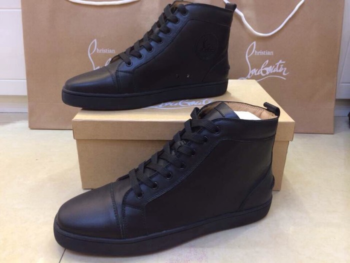 Super Max perfect Christian Louboutin High Top Black leather Sneaker