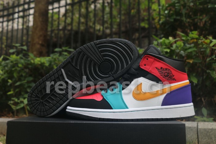 Authentic Air Jordan 1 Mid  Multicolor 