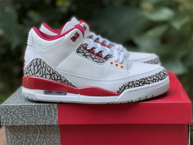 Authentic Air Jordan 3 Retro Cardinal Red