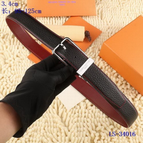 Super Perfect Quality LV Belts(100% Genuine Leather Steel Buckle)-3566