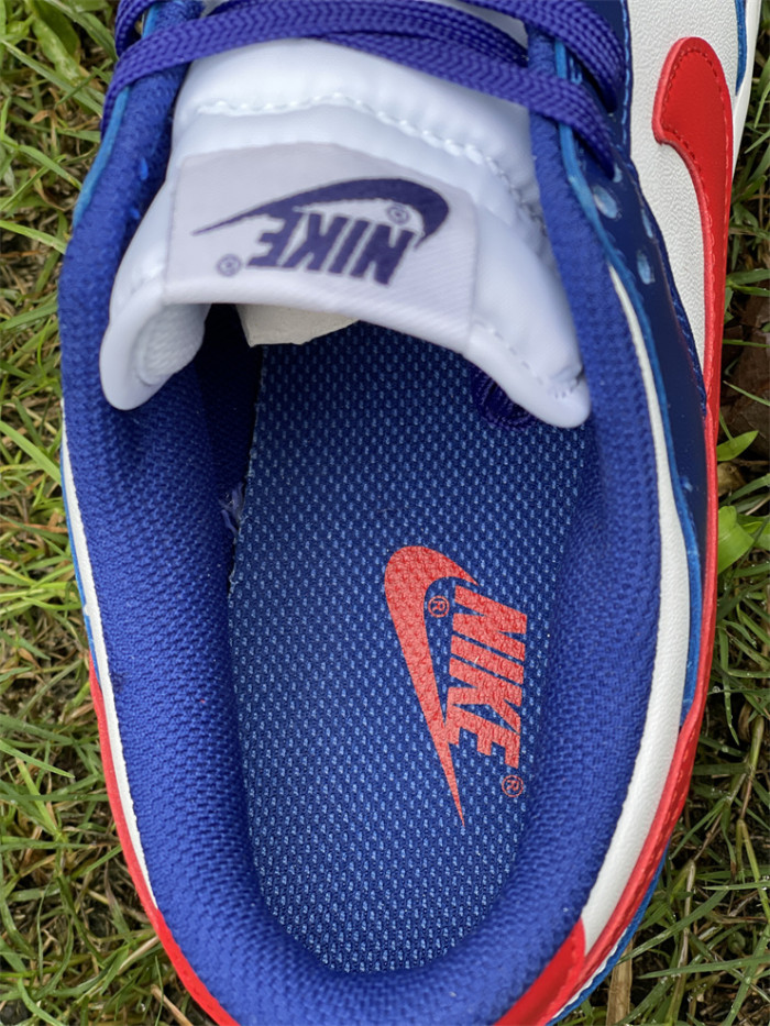 Authentic Nike Dunk Low White Blue Red